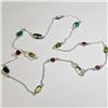 Image 1 : Silver Mutil Genuine Gemstone 18" Necklace, Suggested Retail Value $240