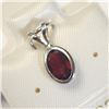 Image 2 : 14K White Gold Garnet(1ct) Pendant, Made in Canada, Suggested Retail Value $240
