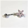 Image 1 : Silver Cubic Zirconia Belly Button, Suggested Retail Value $100
