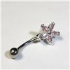 Image 2 : Silver Cubic Zirconia Belly Button, Suggested Retail Value $100
