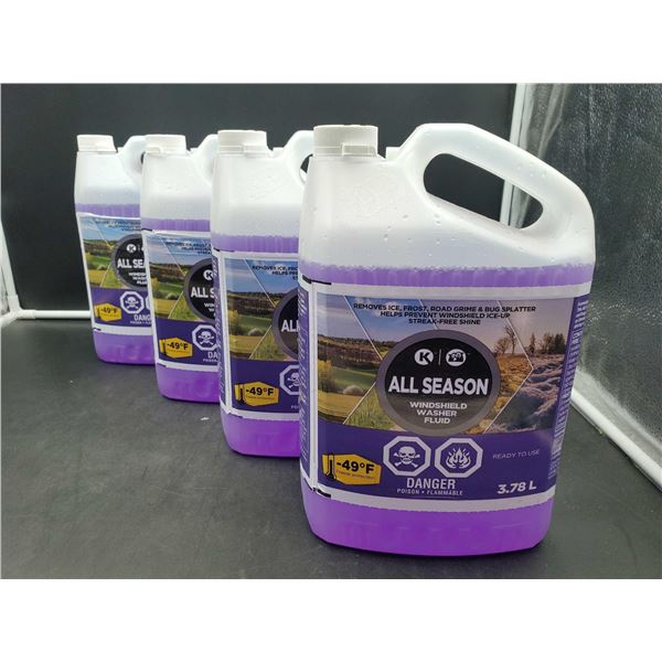 Lot of 4 all season -45?F windshield washer fluid - assorted brands 4x 3.78L