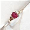Image 2 : Ladies 10 K Gold Split Shank Ring with Oval Cut Ruby 1.00 Carat, 2 x brilliant cut diamonds .05Carat