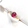 Image 3 : Ladies 10 K Gold Split Shank Ring with Oval Cut Ruby 1.00 Carat, 2 x brilliant cut diamonds .05Carat