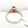 Image 4 : Ladies 10 K Gold Split Shank Ring with Oval Cut Ruby 1.00 Carat, 2 x brilliant cut diamonds .05Carat