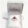 Image 5 : Ladies 10 K Gold Split Shank Ring with Oval Cut Ruby 1.00 Carat, 2 x brilliant cut diamonds .05Carat