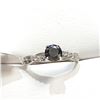 Image 1 : Ladies 14K White Gold Rhodium Plated Twist Design with .60 Carat Brilliant Cut Black Diamond Solitai