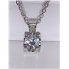 Image 1 : Silver .925 .80 Carat Solitaire Pendant & Chain