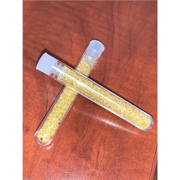 Lot of 2 Large Vials of Golded Flaking material