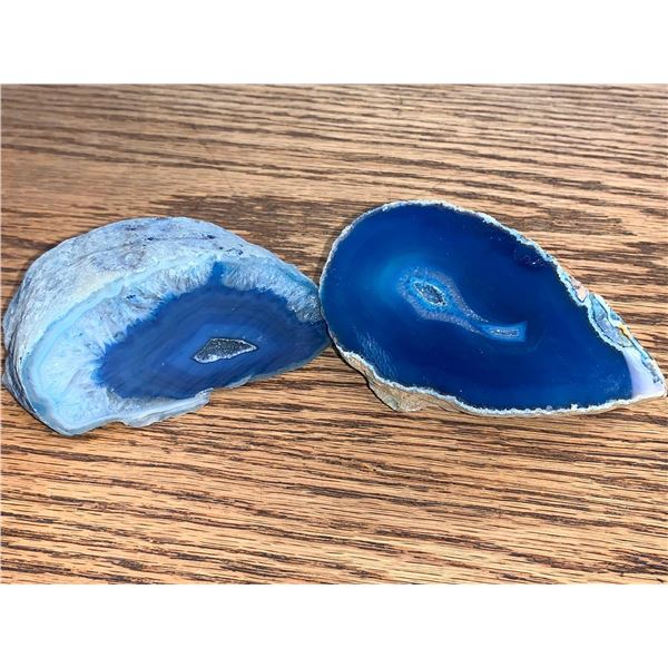 Lot of 2 large Agate Polished Geodes