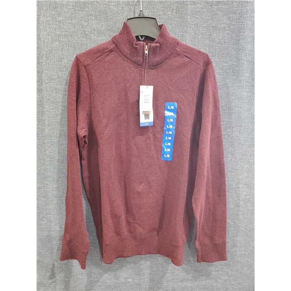NEW Robert Graham Mens Quarter Zip Sweater Large