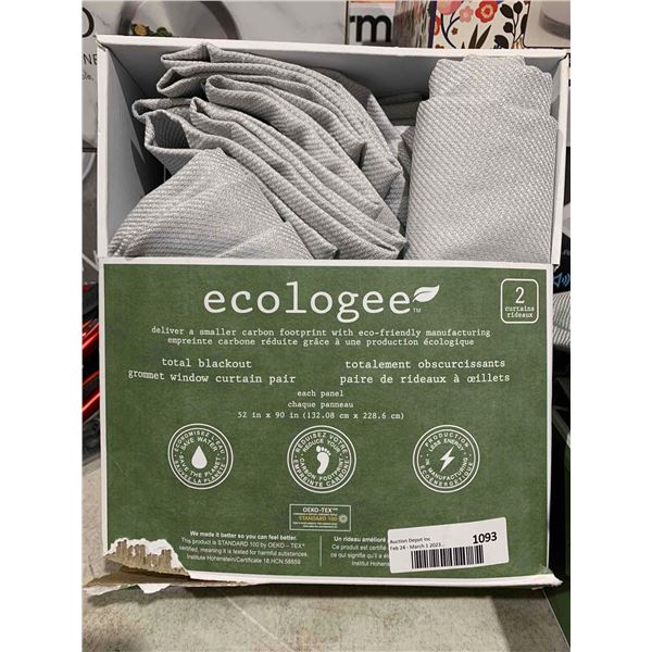 Ecologee Total Blackout Grommet Window Curtain Pair 52"x90" each