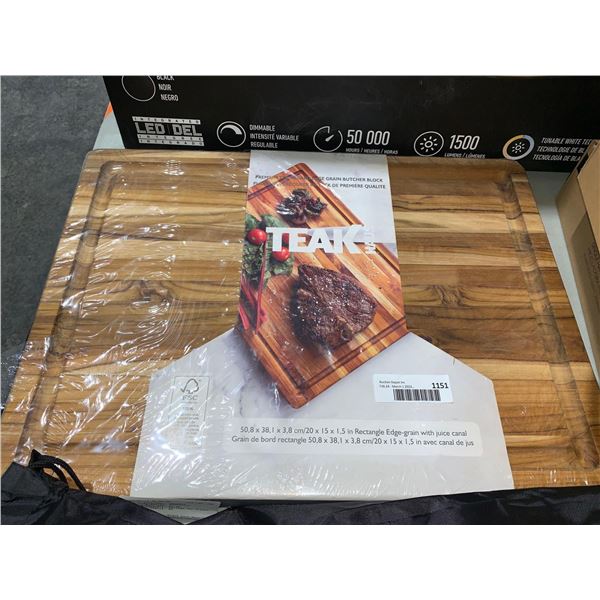 Teak Haus Premium Teak Board Edge Grain Butcher Block
