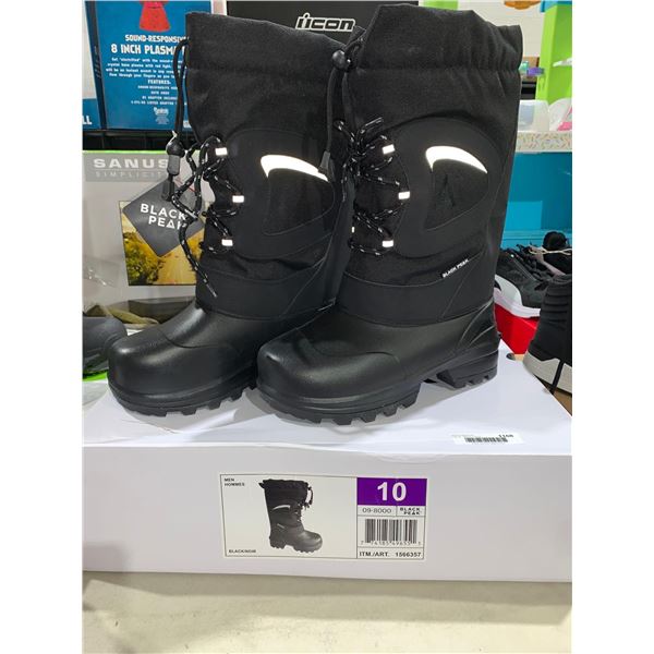 Black Peek Mens Winter Boots Black Size 10
