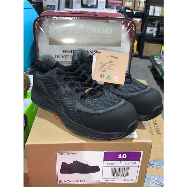 Prospector Pro Steel toe Safety Shoes Black Pacer Size 10 men's