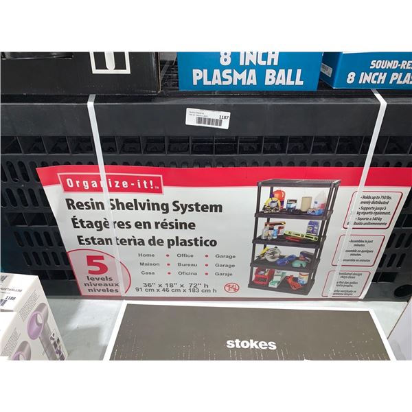 Organize-It! Resin Shelving System 5 Levels 36"x18"x72"h