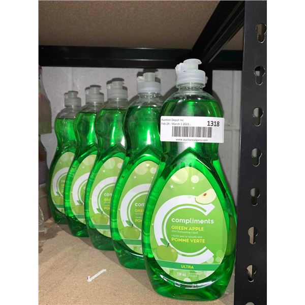 Compliments Green Apple Ultra Dishwashing Liquid 5x739ml