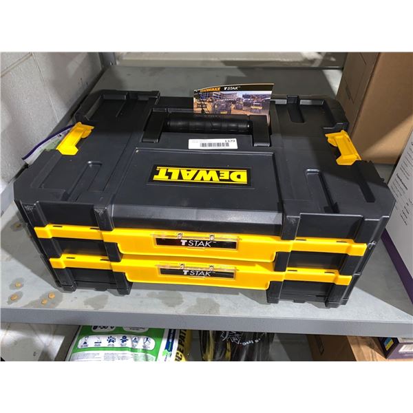 NEW DeWalt T Stak Tool Storage Organizer, Double Drawers (DWST17804) , Black