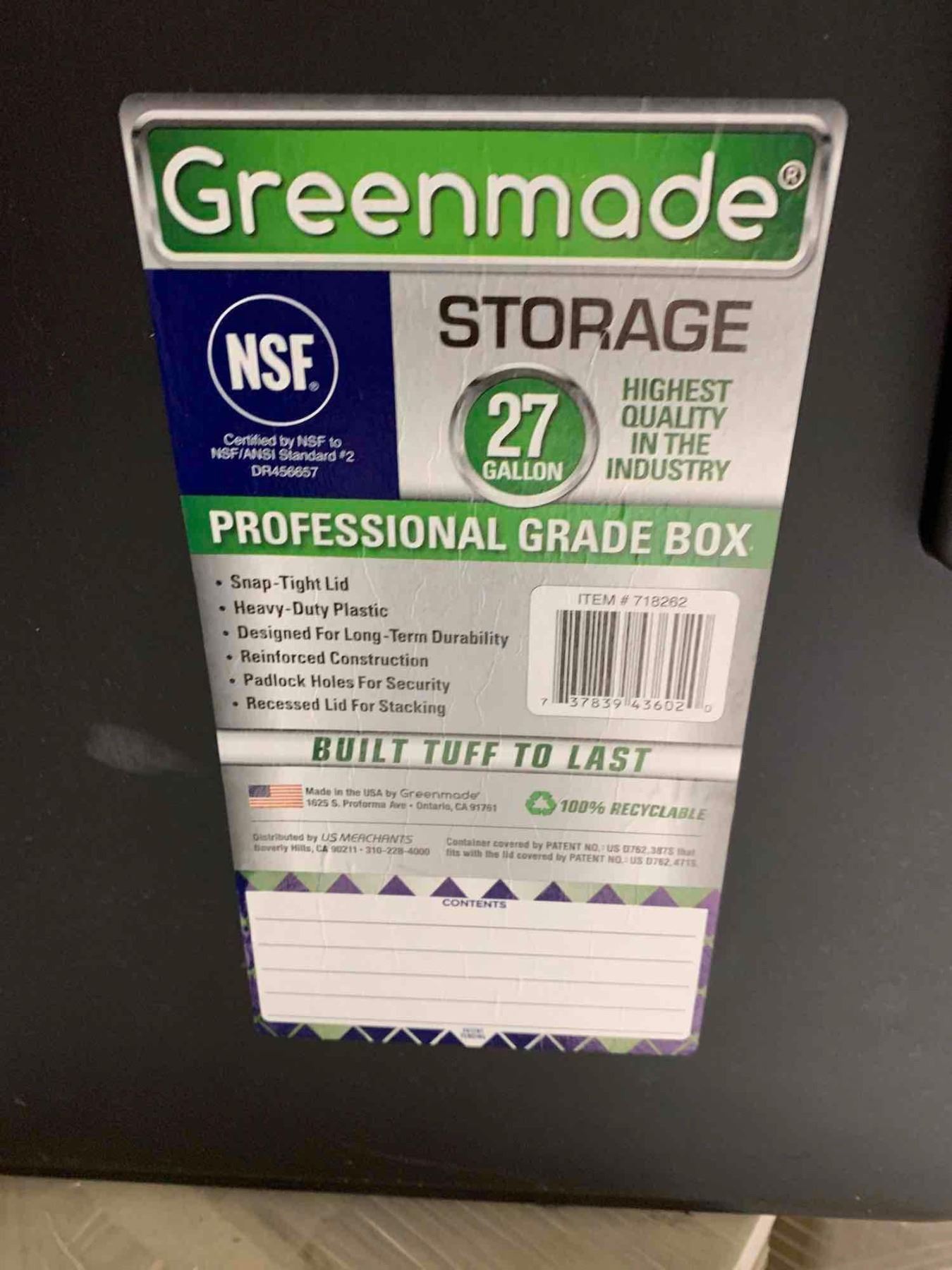 Graed Box Greenmade 27 Gallon Professional Grade Box with Lid