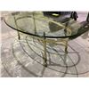 Image 2 : METAL BEVELED GLASS TOP COFFEE TABLE 50X28X16"