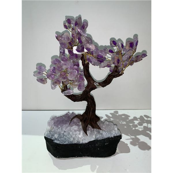 AMETHYST TREE ON AMETHYST GEODE BASE RETAIL $2198.98 APPROX 11 X 7 X 3 