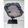 Image 2 : AGATE SLICE ON METAL STAND APPROX 9"X 10- RETAIL $2249.51
