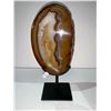 Image 1 : AGATE SLICE ON METAL STAND APPROX 8.5"X5" RETAIL $1849.51