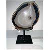 Image 2 : AGATE SLICE ON METAL STAND APPROX 6"X 6.5" RETAIL $1649.51