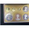 Image 2 : TURKS & CAICOS 1975 1975 COIN SET AGE OF EXPLORATION 7 COIN PROOF SET 3 GOLD AND 3 SILVER COINS