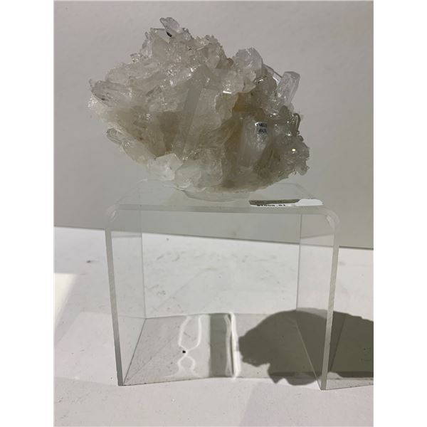 CLEAR QUARTZ BRAZIL DECOR APPROX 4X4.5 - RETAIL $1859.51 *STONE UNATTACHED*