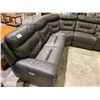 Image 2 : *TESTED WORKING* LEATHER ELECTRIC RECLINING SECTIONAL WITH USB PLUG-INS (2/3 RECLINERS WORK, 1 IS