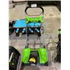 Image 1 : *MAY BE MISSING PARTS OR REQUIRE REPAIR* GREENWORKS PRO 120 VOLT SNOWBLOWER