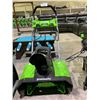 Image 2 : *MAY BE MISSING PARTS OR REQUIRE REPAIR* GREENWORKS PRO 120 VOLT SNOWBLOWER