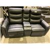 Image 1 : LEATHER ELECTRIC RECLINING SOFA WITH USB PLUG INS (MISSING CORD) APPROX 74"