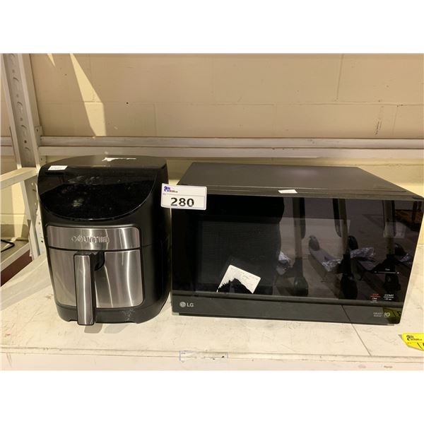 LG MICROWAVE AND GOURMIA AIR FRYER