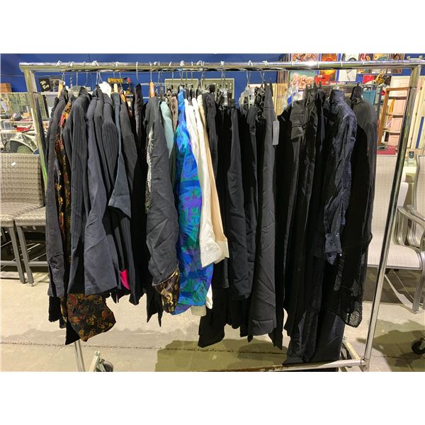 LOT OF WOMEN'S CLOTHING INCLUDING: SUIT JACKETS, DRESSES, DRESS PANTS AND MORE *RACK NOT INCLUDED*