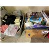 Image 2 : 3 BINS & BOX OF ASSORTED ITEMS INCLUDING; RAYOVAC INDUSTRIAL FLASHLIGHT, CRAFT SUPPLIES, CLOTHING &