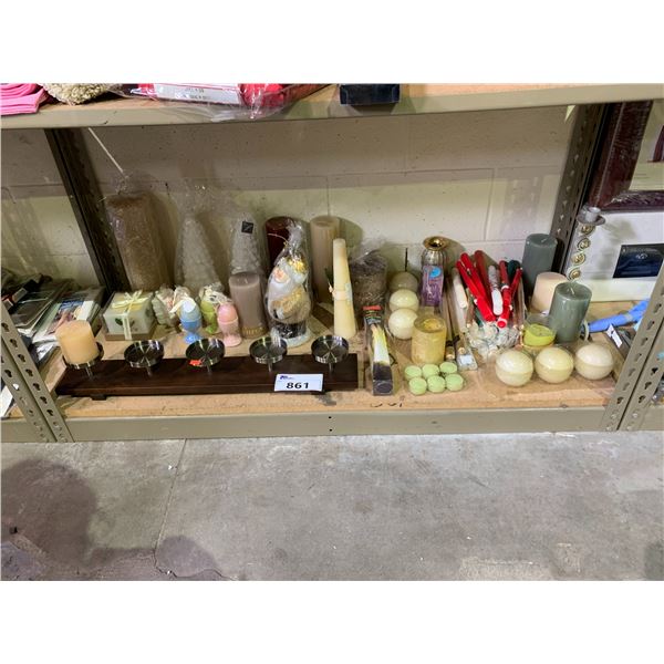 ASSORTED CANDLES & CANDLE HOLDERS