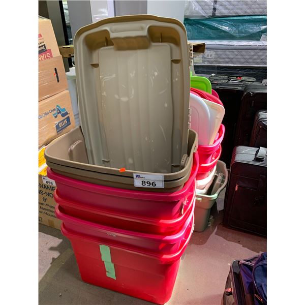 ASSORTED PLASTIC TOTES WITH LIDS