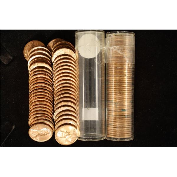 2 SOLID DATE ROLLS OF BU LINCOLN CENTS 1961 &