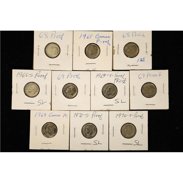 10-PF ROOSEVELT DIMES, 1968-1970