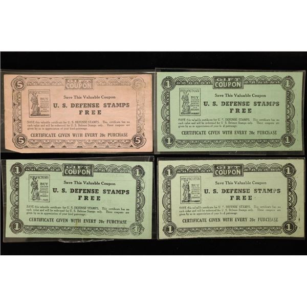 4-VINTAGE US DEFENSE BONDS AND DEFENSE COUPONS