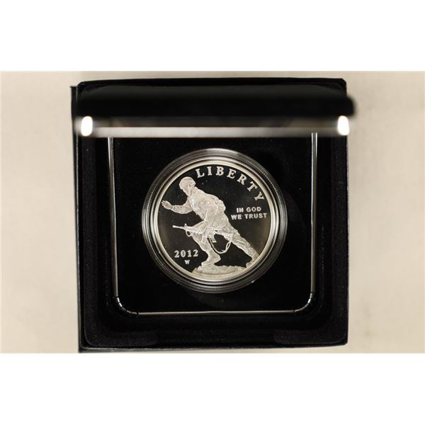 2012-W INFANTRY SOLDIER PROOF SILVER DOLLAR