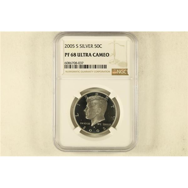 2005-S SILVER KENNEDY HALF DOLLAR NGC PF68 ULTRA