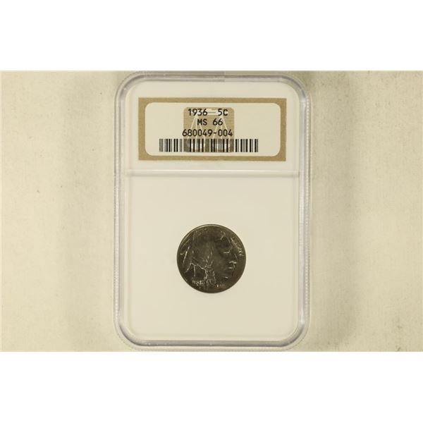 1936 BUFFALO NICKEL NGC MS66