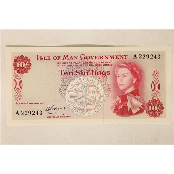 CIRCA 1960'S ISLE OF MAN 10 SHILLING CU BILL