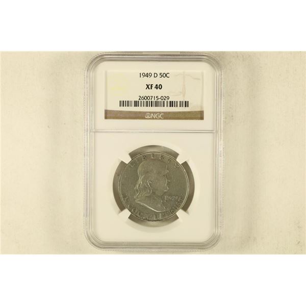 1949-D SILVER FRANKLIN HALF DOLLAR NGC XF40