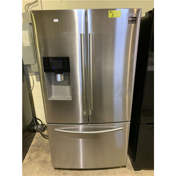 SAMSUNG STAINLESS STEEL FRENCH DOOR FRIDGE WITH ROLLOUT FREEZER & ICE/WATER DISPENSER