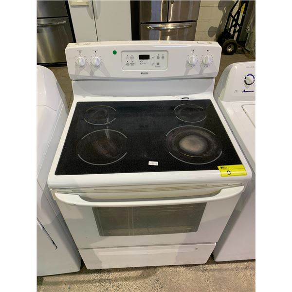 KENMORE WHITE GLASS TOP 4 BURNER STOVE