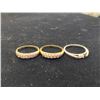 Image 1 : THREE 14K LADIES WEDDING RINGS SET WITH DIAMONDS SIZE 5