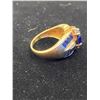 Image 2 : 10K LADIES RING STE WITH BLUE STONES AND DIAMONDS SIZE 6